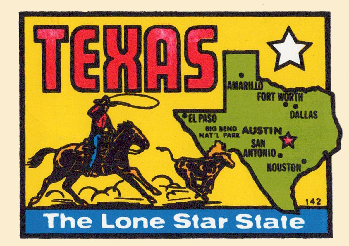 (image for) Texas (2) Lone Star State Vintage Vacation Sticker